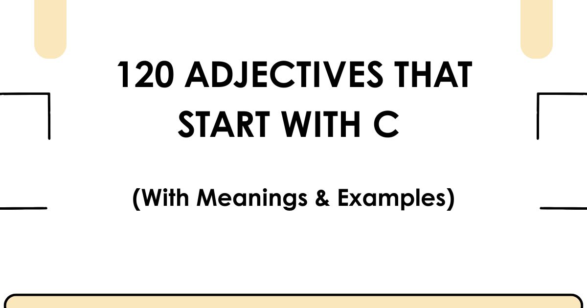 120 Adjectives That Start With C (With Meanings & Examples)