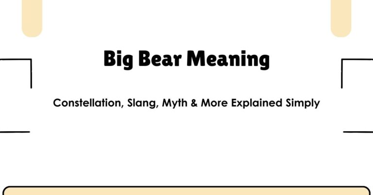 Big Bear Meaning: Constellation, Slang, Myth & More Explained Simply