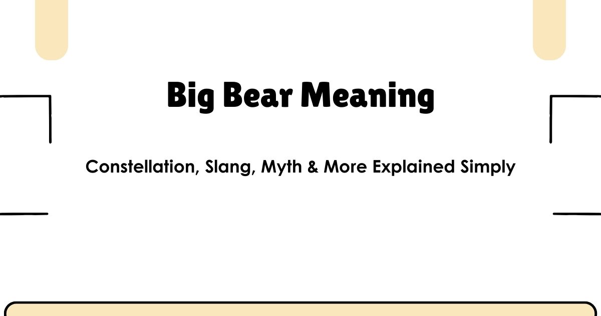 Big Bear Meaning: Constellation, Slang, Myth & More Explained Simply