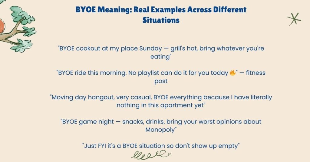 BYOE Meaning: Real Examples Across Different Situations