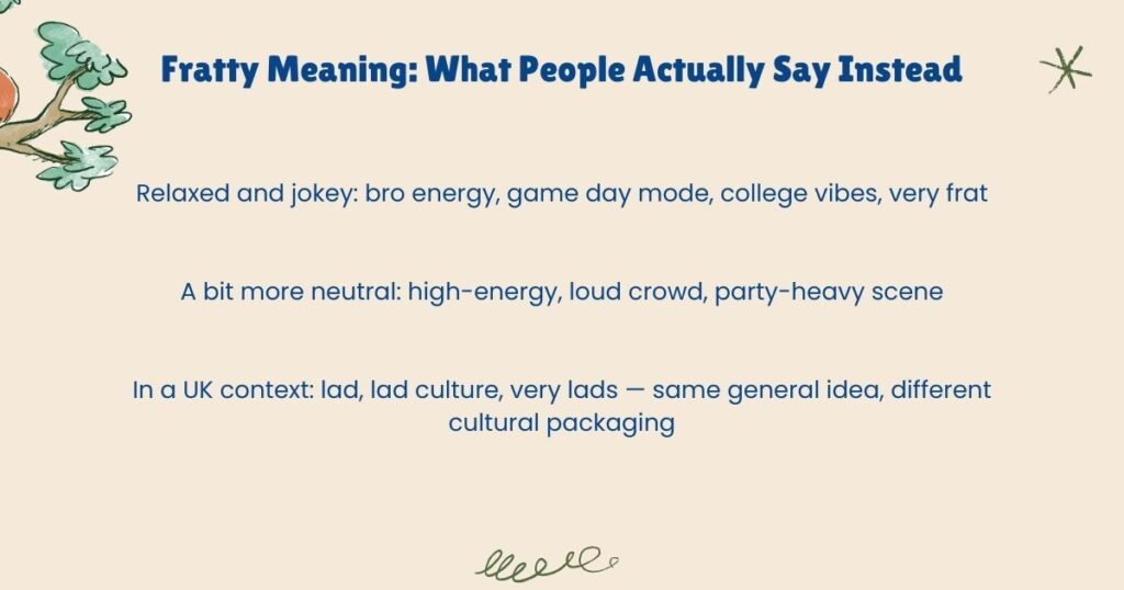 Fratty Meaning: What People Actually Say Instead