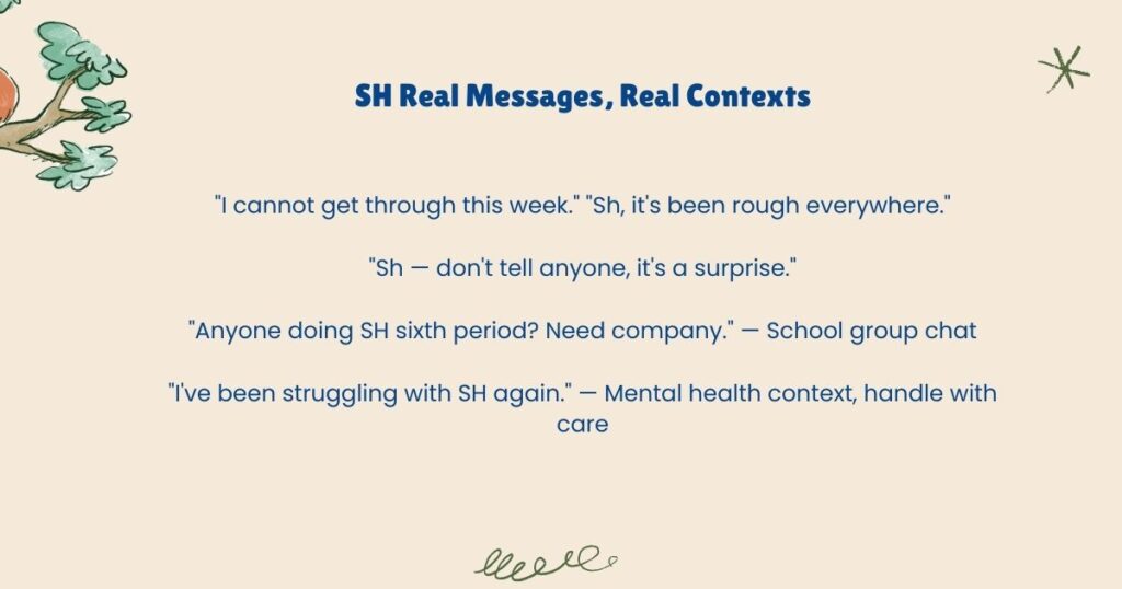 What Does SH Mean? Real Messages, Real Contexts