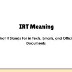 IRT Meaning: What It Stands For in Texts, Emails, and Official Documents