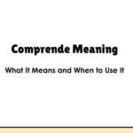 Comprende Meaning: What It Means and When to Use It
