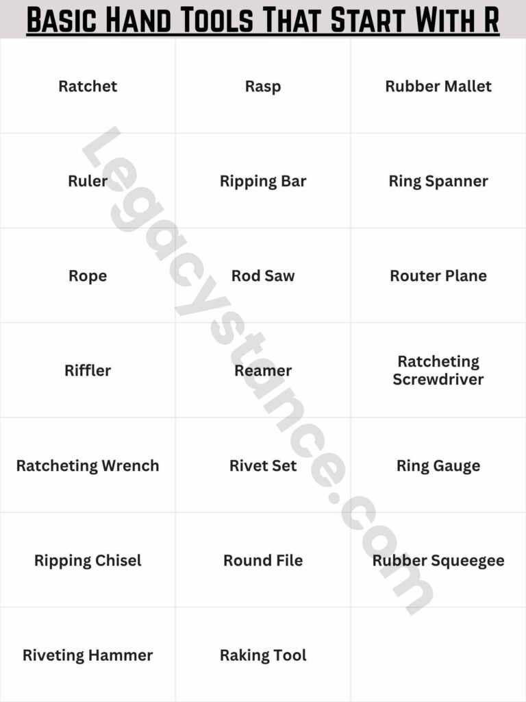 Basic Hand Tools That Start With R