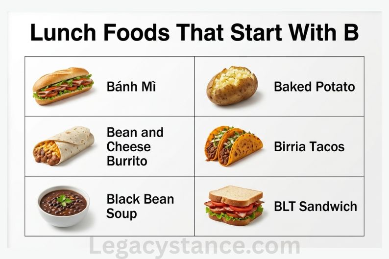 Lunch Foods That Start With B