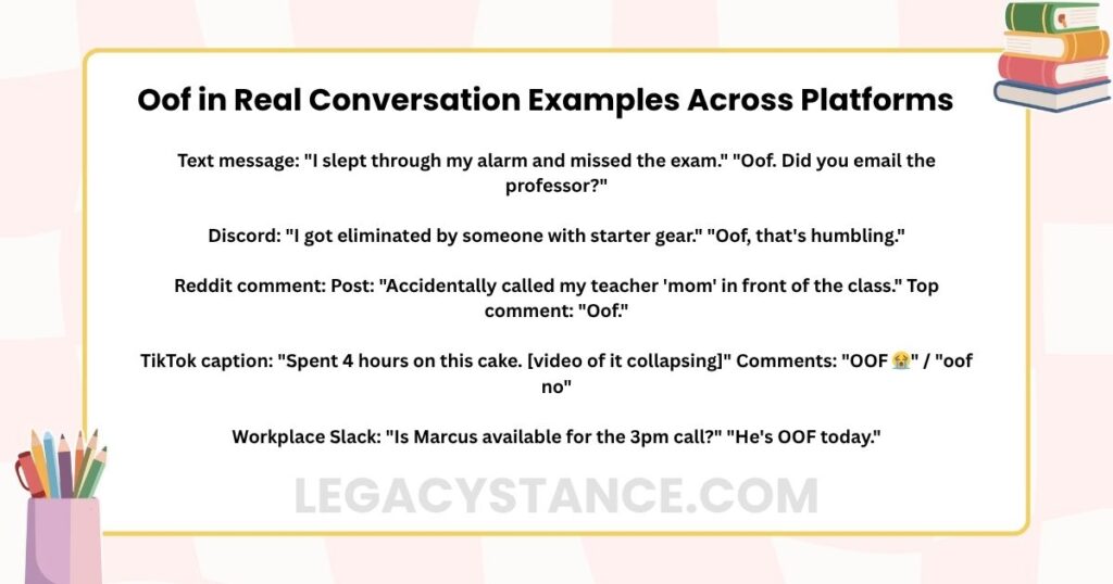 Oof in Real Conversation Examples Across Platforms