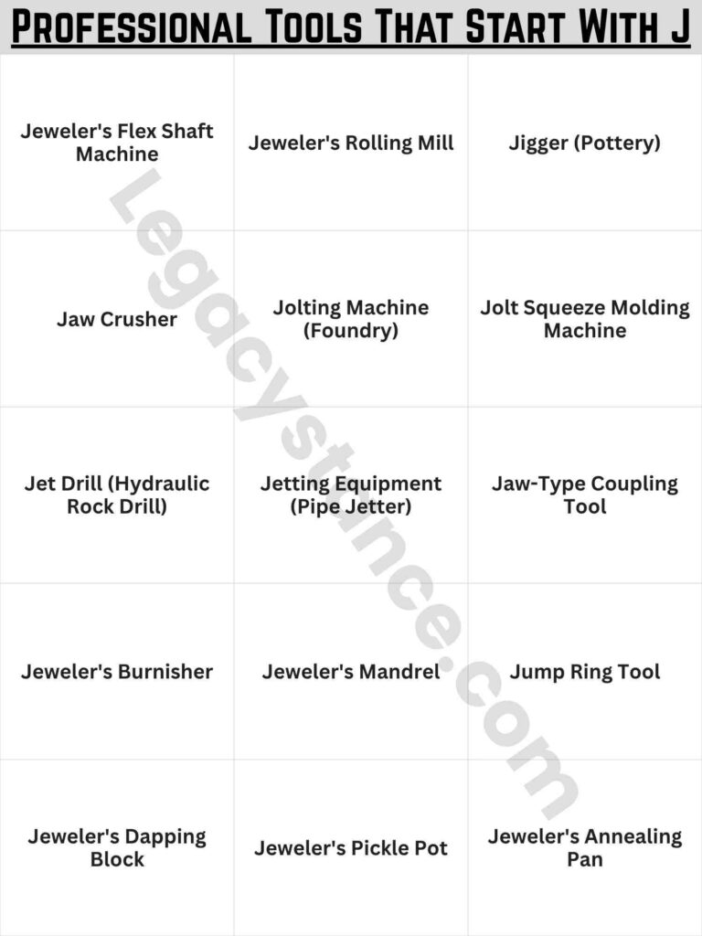 Professional and Specialty Tools That Start With J