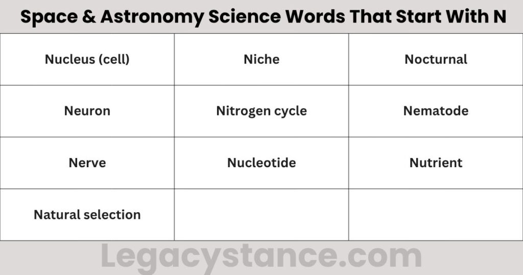 Space & Astronomy Science Words That Start With N