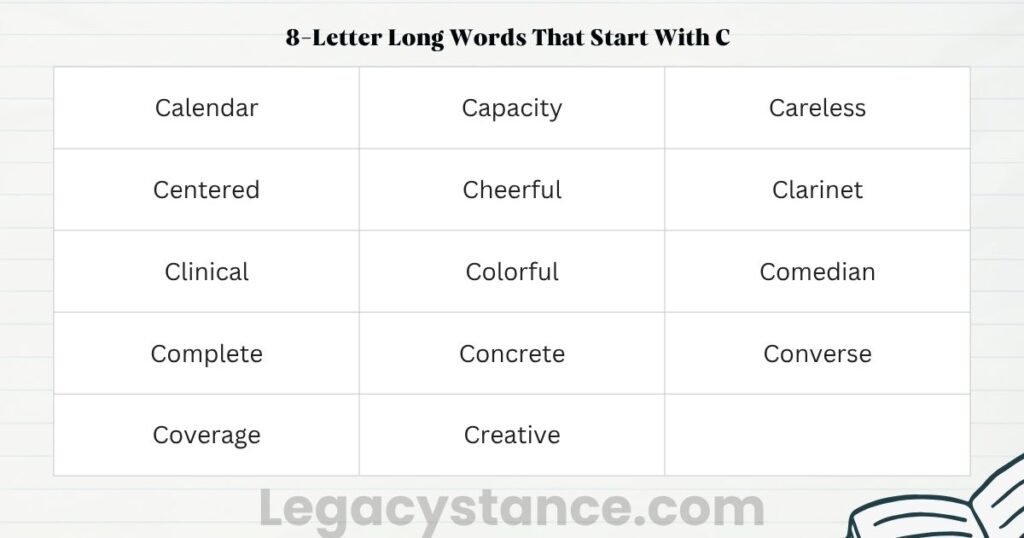 8-Letter Long Words That Start With C