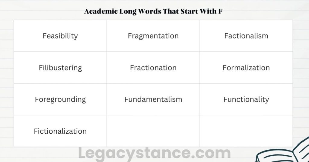 Academic Long Words That Start With F