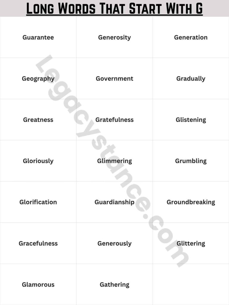 Common Long Words That Start With G