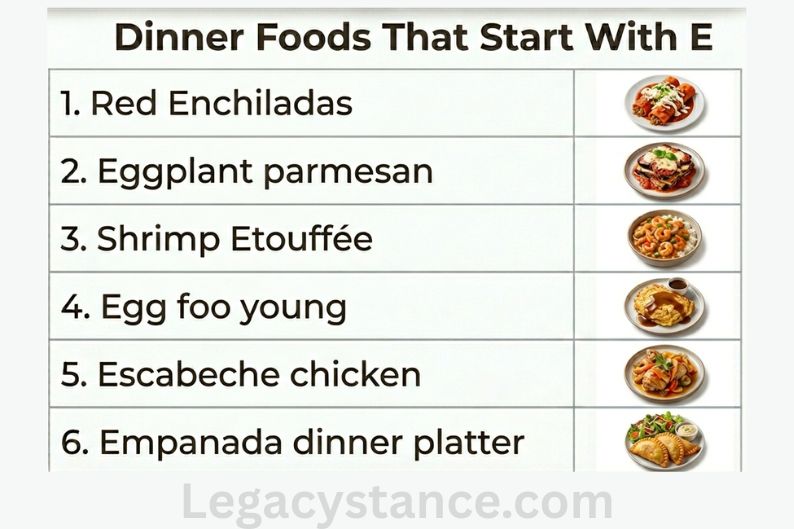 Dinner Foods That Start With E