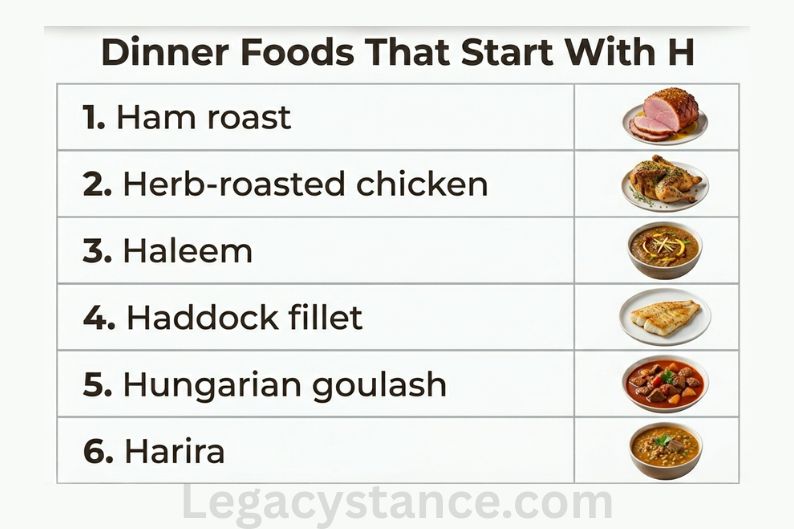 Dinner Foods That Start With H