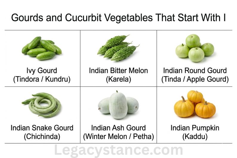 Gourds and Cucurbit Vegetables That Start With I