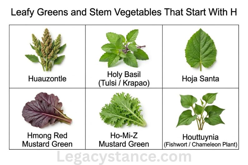 Leafy Greens and Stem Vegetables That Start With H