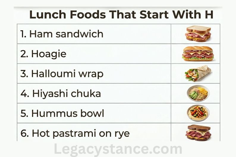 Lunch Foods That Start With H