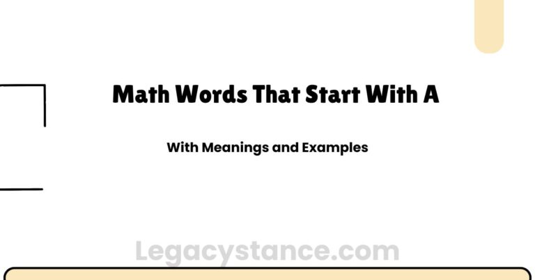 Math Words That Start With A | With Meanings and Examples