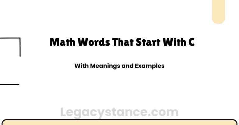Math Words That Start With C | With Meanings and Examples