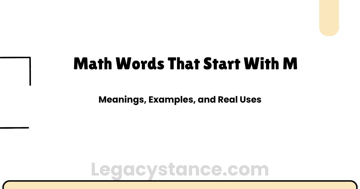 Math Words That Start With M | With Meanings and Examples