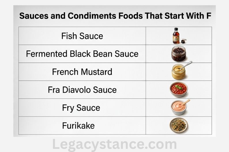 Sauces and Condiments Foods That Start With F
