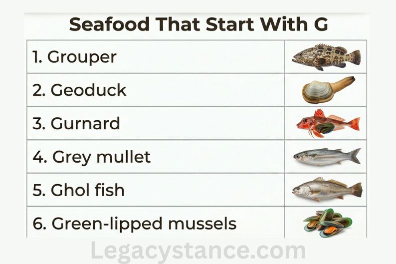 Seafood That Start With G