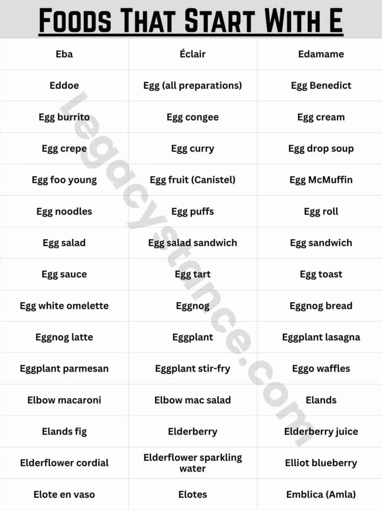 The Master List — 300+ Foods That Start With E