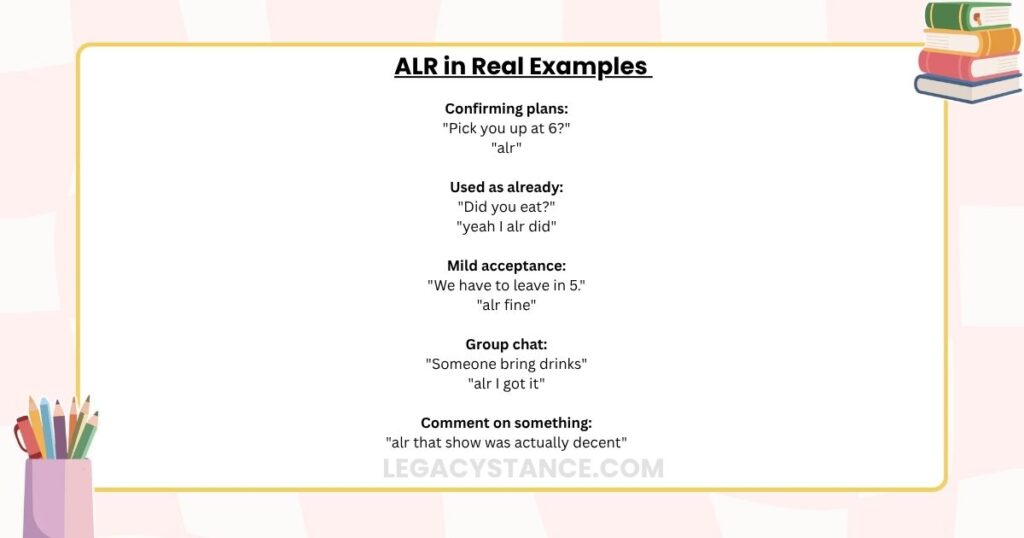 ALR in Real Examples 