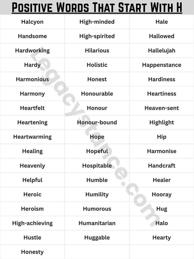 Complete List: 68+ Positive Words That Start With H