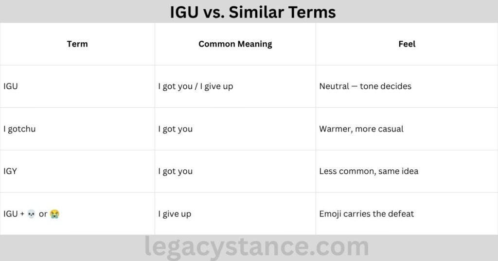 IGU vs. Similar Terms
