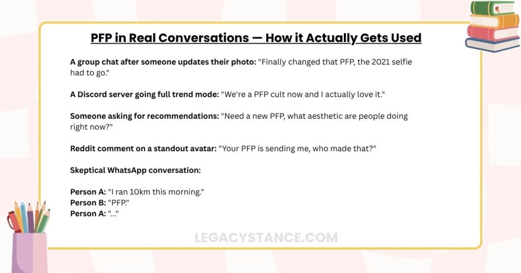 PFP in Real Conversations — How it Actually Gets Used