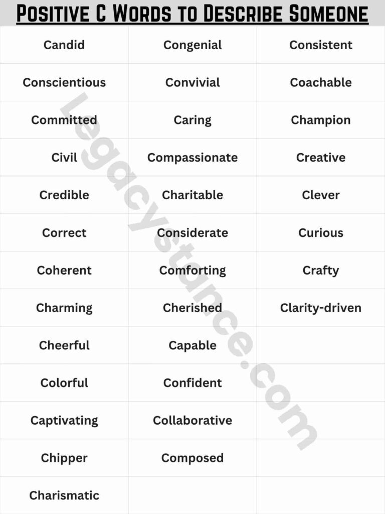 Positive C Words to Describe Someone